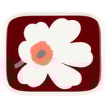 Marimekko Oiva - Unikko 60th Anniversary lautanen, 15x12cm, valk - t.kirsikka - tuhka
