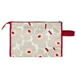 Marimekko Borsa per cosmetici Media 2 Mini Unikko, cipria-grigio chiaro-rosa-ciliegia