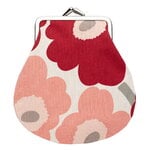 Marimekko Portamonete Mini Unikko Pieni Kukkaro, rosa - sabbia - ciliegia scura