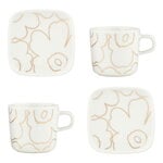 Marimekko Oiva - Service tasse et assiette Piirto Unikko, blanc - or