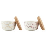 Marimekko Oiva - Piirto Unikko bowl, 2,5 dl, set of 2, white - gold - dark red