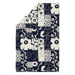 Marimekko CopripiuminoUnikko Kollaasi, 150 x 210 cm, bianco - blu scuro