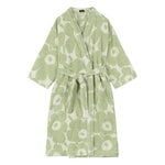 Bathrobes, Unikko bathrobe, off-white - sage, Green