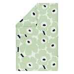 Duvet covers, Unikko duvet cover, 150 x 210 cm, off-white - sage - dark blue, Green