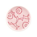 Marimekko Oiva - Piirto Unikko plate, 13,5 cm, pink - red