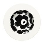 Marimekko Oiva - Unikko syvä lautanen, 20 cm, valkoinen - musta