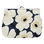 Marimekko Mini Unikko puolikas kukkaro, yönsininen - kerma - heinä