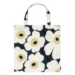 Marimekko Borsa Pieni Unikko, 44 x 43 cm, blu notte - crema - fieno