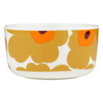 Marimekko Oiva - Ciotola Unikko, 5 dl, bianco - caramello - arancione