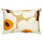 Marimekko Fodera per cuscino Unikko, 40 x 60 cm, caramello - crema-arancione