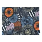 Marimekko Siirtolapuutarha fabric placemat, white-light yellow-orange-light blue