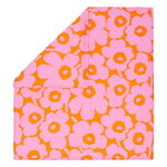 Marimekko Housse de couette Unikko, 200 x 200 cm, orange - rose