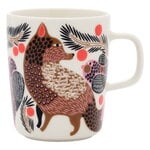 Marimekko Oiva - Ketunmarja muki, 2,5 dl, valkoinen-pronssi-vaaleanpunainen-petrooli
