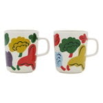 Marimekko Oiva - Kukasta kukkaan mug, 2,5 dl, 2 pcs, white - multicolor