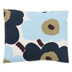 Marimekko Unikko tyynyliina, l.valkoinen - mustikka - kylmän sininen