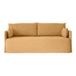 Sofas, Offset 2-seater sofa with loose cover, wheat, Brown