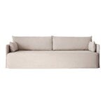 Sofas, Offset 3-seater sofa with loose cover, oat, Beige