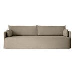 Sofas, Offset 3-seater sofa with loose cover, poppy seed, Beige