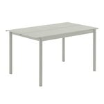 Patio tables, Linear Steel table, 140 x 75 cm, grey, Grey