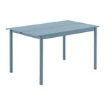 Tavoli da patio, Tavolo Linear Steel, 140 x 75 cm, blu pallido, Celeste