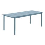 Tavoli da patio, Tavolo Linear Steel, 200 x 75 cm, blu pallido, Celeste