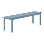 Outdoor benches, Linear Steel bench, 170 cm, pale blue, Light blue