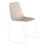 Ruokapöydän tuolit, Maarten tuoli, kelkkajalka, valkoinen - taupe, Valkoinen