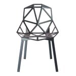 Ruokapöydän tuolit, Chair_One tuoli, jauhemaalattu harmaanvihreä, Vihreä