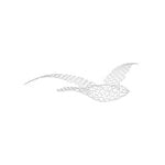 Giostrine, Scultura Bird, piccola, bianca, Grigio