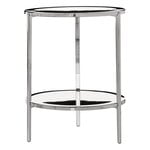 Side & end tables, Tambour side table, 65 cm, polished aluminium, Silver