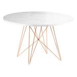 Ruokapöydät, XZ3 pöytä, 120 cm, kupari - valkoinen marmori, Valkoinen