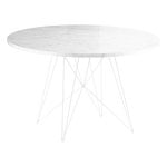 Tavoli da pranzo, Tavolo XZ3, 120 cm, bianco - marmo bianco, Bianco