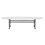 Tavoli da salotto, Tavolo Forte, ovale, marmo bianco di Carrara - nero, Bianco
