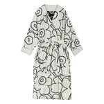 Marimekko Piirto Unikko bathrobe, ivory - black