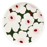 Marimekko Oiva - Assiette Unikko, 25 cm, blanc - vert foncé - rose