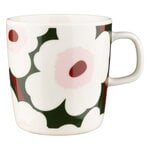 Marimekko Oiva - Unikko mug, 4 dl, white - dark green - pink