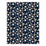 Marimekko Pieni Unikko cotton fabric, light brown - coal - brick