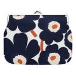 Marimekko Portamonete Mini Unikko Puolikas Kukkaro, bianco-blu-cipria-nero