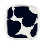 Marimekko Piatto Oiva - Iso Unikko, 10 x 10 cm, bianco - blu scuro