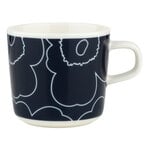 Marimekko Oiva - Piirto Unikko, kaffekopp, 2 dl, vit - mörkblå