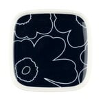 Marimekko Oiva - Piirto Unikko assiette, 10 x 10 cm, blanc - bleu foncé