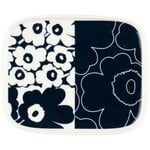 Marimekko Piatto Oiva - Unikko Kollaasi, 15 x 12 cm, bianco - blu scuro