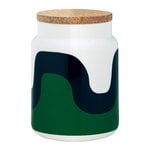 Jars & boxes, Oiva - Seireeni jar, 1,2 L, white - green - dark blue, White