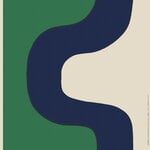 Marimekko fabrics, Seireeni cotton-linen fabric, linen - dark blue - green, Natural