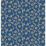 Tessuti Marimekko, Tessuto di cotone Pieni Unikko, marrone - blu, Marrone