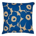 Cushion covers, Pieni Unikko cushion cover, 50 x 50 cm, brown - blue, Brown