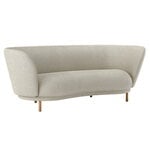 Sofas, Dandy Sofa, 2-Sitzer, Eiche natur - Sahco Safire 0007, Grau