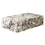 Soffbord, Plinth bord, lågt, Calcatta Viola-marmor, Naturfärgad