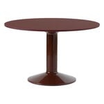 Matbord, Midst bord, 120 cm, mörkröd linoleum - mörkröd, Röd