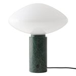 Lampes de table, Lampe de table Mist AP17, marbre Guatemala Verde - verre opale, Blanc